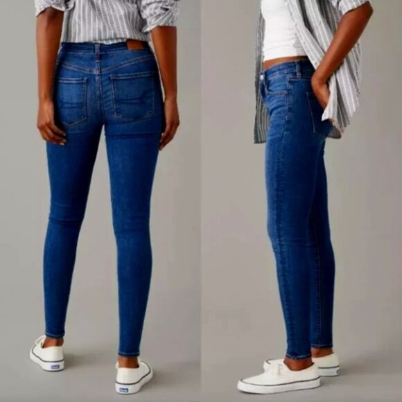 *American Eagle Outfitters Jeans Stretch Dark Denim Wash SZ 6 - Picture 1 of 13